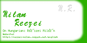 milan reczei business card